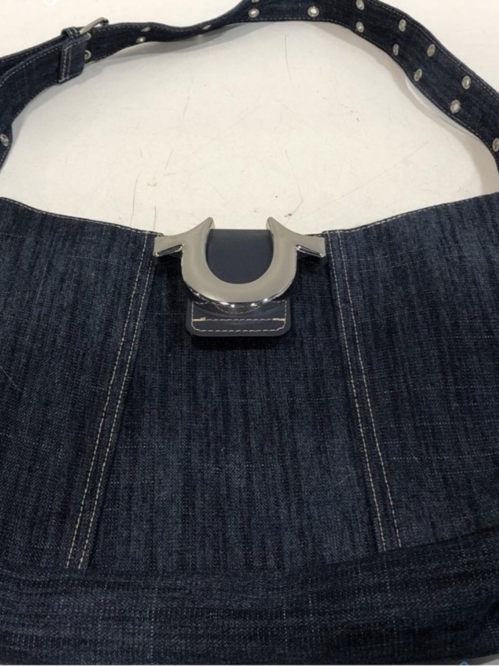 Women’s True Religion Dark Denim Horseshoe Shoulder Bag
